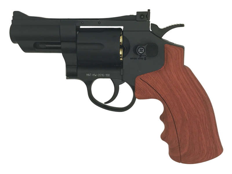 Hwasan 2.5″ Co2 Revolver (4.5mm-BK-Wood Grip)