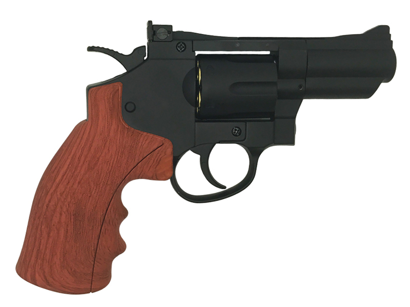 Hwasan 2.5″ Co2 Revolver (4.5mm-BK-Wood Grip)