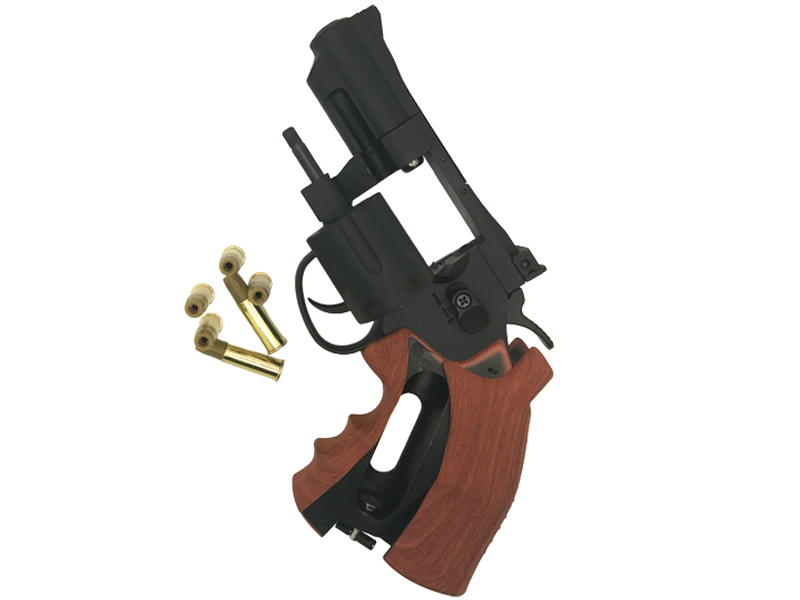 Hwasan 2.5″ Co2 Revolver (4.5mm-BK-Wood Grip)