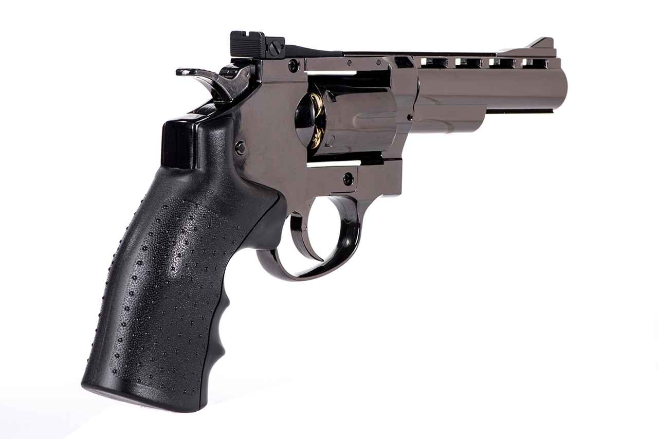 Hwasan 4.0″ Co2 Revolver (4.5mm – Black – Full Metal)