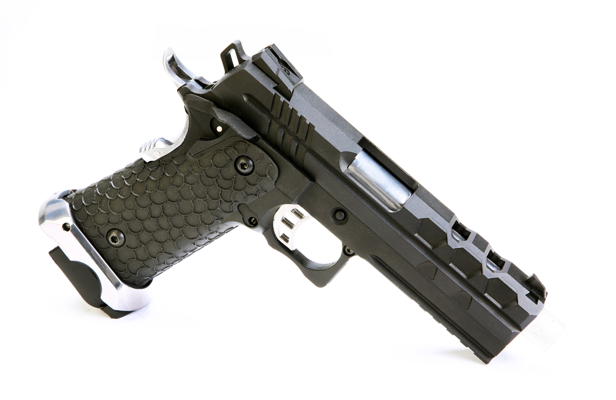 KLI 4.5mm/.177 BB Tartarus MKIV 5.1 Hi-Capa Co2 Blowback Pistol (Full Metal – Silver Barrel – L45-21064C-EXS)