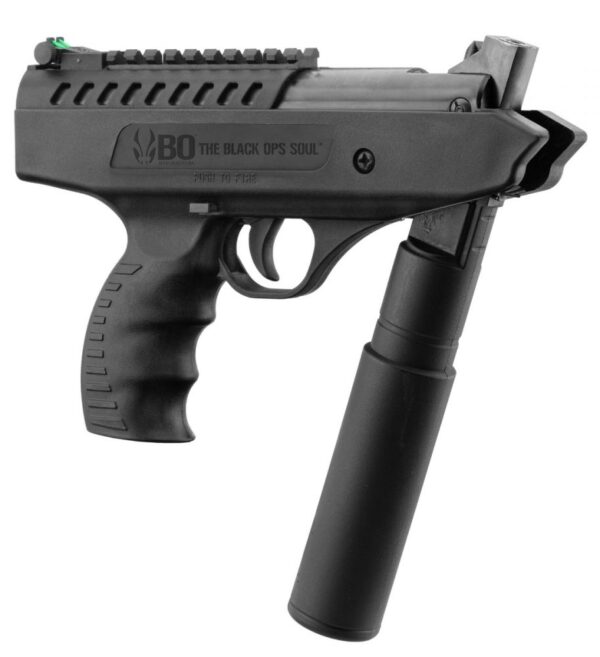 Bo Manufacture 4.5mm/.177 Langley Break Barrel Air Pistol with Silencer (7.5j – Black)