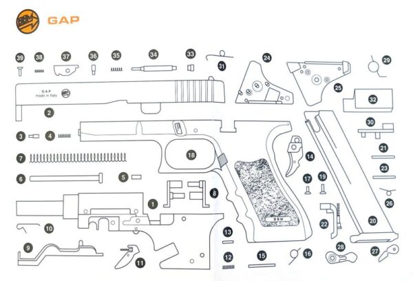Bruni GAP Pistol (Cal.8 – BFG – Two Tone Blue – 1400)