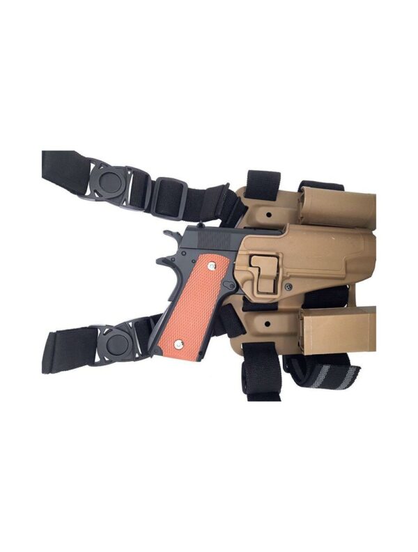 Big Leg Holster 1911 with Two Pouches (Hard – Tan)