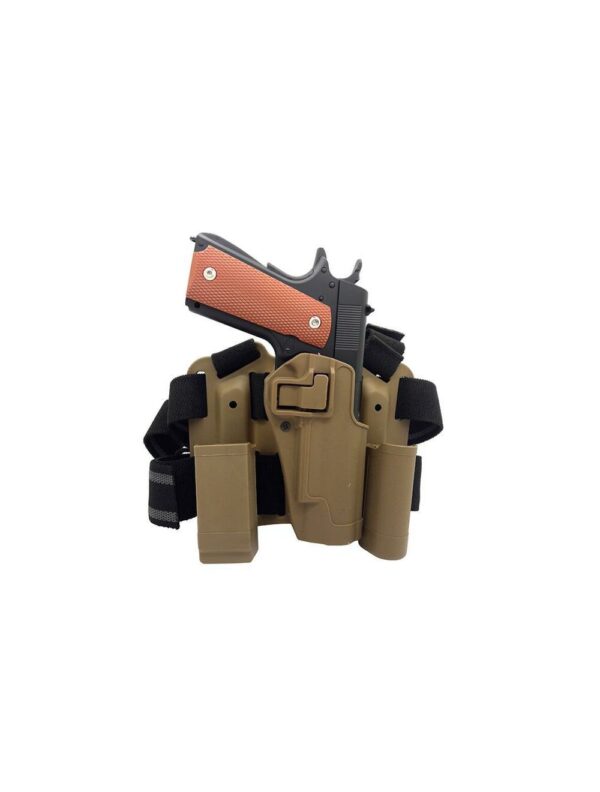 Big Leg Holster 1911 with Two Pouches (Hard – Tan)
