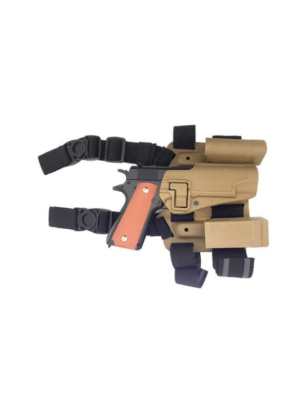 Big Leg Holster 1911 with Two Pouches (Hard – Tan)