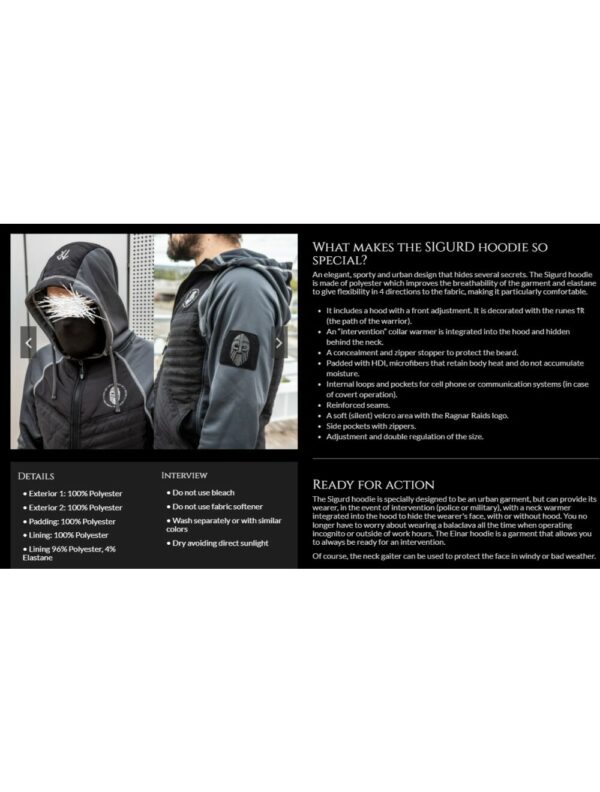 Ragnar Raids – SIGURD H c.Shadow Grey – Black Size XXL