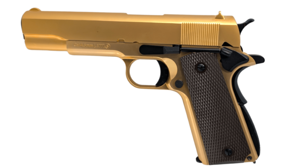 WE 1911 Co2 Blowback Air Pistol, 4.5mm/.177 – (Classic Gold – Full Metal – WE-45-E007A) WE 1911 Co2 Blowback Air Pistol, 4.5mm/.177 – (Classic Gold – Full Metal – WE-45-E007A)