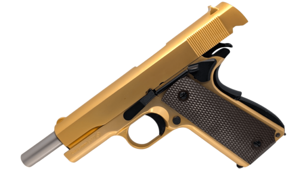 WE 1911 Co2 Blowback Air Pistol, 4.5mm/.177 – (Classic Gold – Full Metal – WE-45-E007A) WE 1911 Co2 Blowback Air Pistol, 4.5mm/.177 – (Classic Gold – Full Metal – WE-45-E007A)