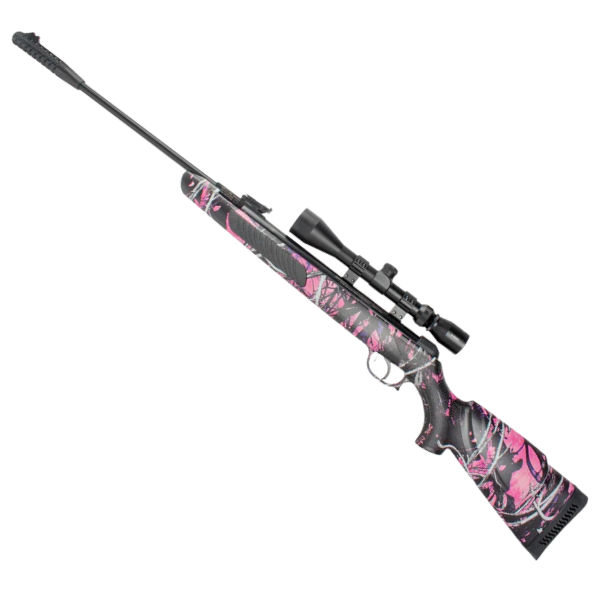 Kral Devil .22 Muddy Girl Spring Air Rifle Package – (Inc. Scope, Bag, Pellets- Pink Camo)