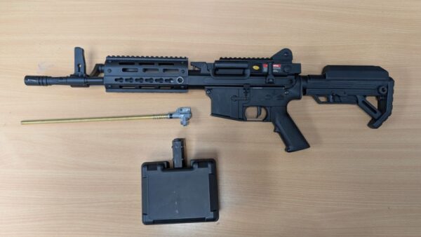 Golden Eagle MCR LMG AEG with Drum Mag – M (2600 Rnds – Sound Control – F6671)