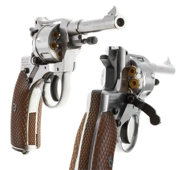 Gletcher Nagant 4.5mm/.177 Co2 Revolver – Silver Gletcher Nagant 4.5mm/.177 Co2 Revolver – Silver
