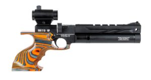 Reximex Mito Orange Laminate .177/4.5mm Caliber Regulated PCP Air Pistol Reximex Mito Orange Laminate .177/4.5mm Caliber Regulated PCP Air Pistol
