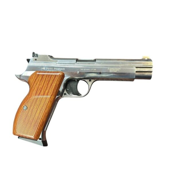 Borner P210-S Co2 Blowback Pistol (4.5mm/.177 – BB – Silver) Borner P210-S Co2 Blowback Pistol (4.5mm/.177 – BB – Silver)